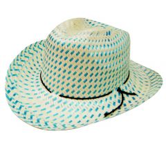 Modestone Baby's Straw Cowboy Hat ''Sizes For Small Heads'' Blue