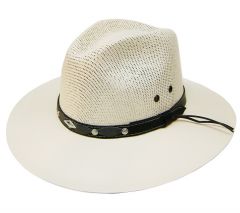Modestone Straw Cowboy Hat White