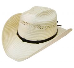 Modestone 2 Tone Breezer Traditional Bangora Rodeo Straw Cowboy Hat Beige