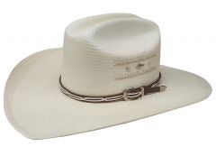 Modestone Men's Concho Woven Rope Bangora Straw Cowboy Hat Off-White