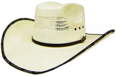 Modestone Men's Feather Bangora Straw Cowboy Hat Off-White