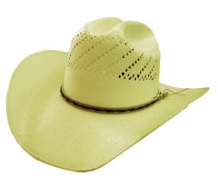 Modestone Men's Leather Hatband Bangora Straw Cowboy Hat 56 Off-White