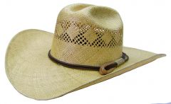 Modestone Straw Bangora Rope Hatband Cowboy Hat 54 Beige