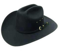 Modestone Genuine Felt Metal 3Pc Buckle Hatband Cowboy Hat Black