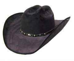 Modestone Faux Felt Metal Concho Hatband Cowboy Hat M Grey