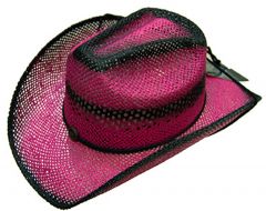 Modestone Women's Ladies Straw Breezer Cowboy Hat Fuchsia