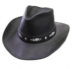 Modestone Men's Henschel Imitation Crocodile Skin Hatband Leather Cowboy Hat