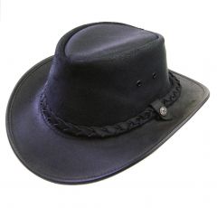 Modestone Men's Short Brim Foldable Bc Hat Changeable Hatband Australian Leather Cowboy Hat