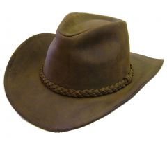 Modestone Men's Braided Hatband Leather Cowboy Hat 59 Brown