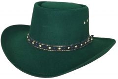 Modestone Unisex Gambler Faux Felt Cowboy Hat Green
