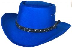 Modestone Unisex Gambler Faux Felt Cowboy Hat Blue