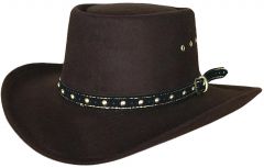 Modestone Unisex Gambler Faux Felt Cowboy Hat Brown