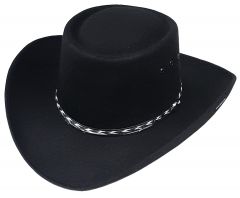 Modestone Unisex Gambler Faux Felt Cowboy Hat Black