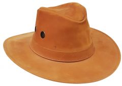 Modestone Men's 2 Large Mesh Eyelits Henschel Water Hiker Leather Chestnut Cowboy Hat