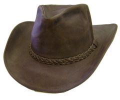 Modestone Men's Braided Hatband Leather Cowboy Hat 61 Beige