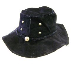 Modestone Men's Floppy Suede 4 Bronze Metal Studs Braided Hatband With Metal Stud Cowboy Hat