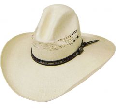 Modestone Men's Native Hatband Feather Slope Bangora Cowboy Hat 7 1/4 Off-White