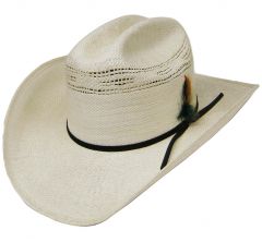 Modestone Men's Feather Bangora Straw Cowboy Hat XL Off-White