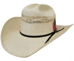 Modestone Men's Feather Bangora Straw Cowboy Hat XL Off-White