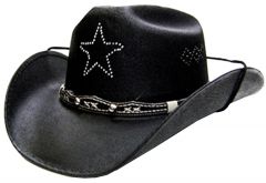 Modestone Boy's Straw Cowboy Hat With Rhinestone Star ''Sizes For Small Heads''