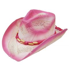 Modestone Women's Straw Breezer Cowboy Hat O/S Pink
