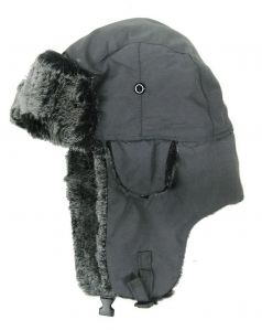 Modestone Warm Trapper Bomber Hat Faux Fur Trim o/s Dark Grey