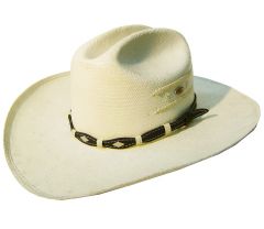 Modestone Unisex Bangora Straw Stitching Crown Cowboy Hat 58 Off-White