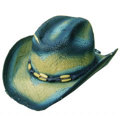 Modestone Unisex Straw Unisex Cowboy Hat O/S Blue