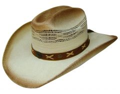 Modestone Breezer Straw Bangora Cowboy Hat Size:58 Beige
