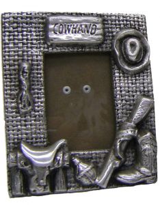 Modestone 4" x 5" Decorative Metal Cowhand Picture Frame