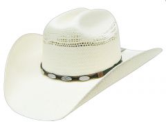 Modestone Unisex Traditional Straw Cowboy Hat Off-White