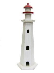 Modestone 17 1/2" Large Decorative Wood Lighthouse Replica Red & White