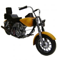 Modestone 14 1/2" Classic Motorcycle Antiqued Decorative Replica Metal Yellow