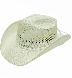 Modestone Kids Straw Cowboy Hat White