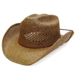 Modestone Boy's Straw Cowboy Hat Brown