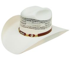 Modestone 8 Seconds Traditional Bangora Rodeo Straw Cowboy Hat White