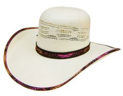 Modestone Traditional Bangora Rodeo Straw Cowboy Hat White