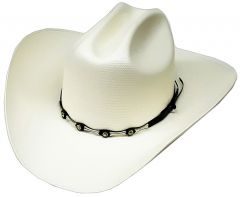 Modestone High Quality Traditional Bangora Rodeo Straw Cowboy Hat Off-White