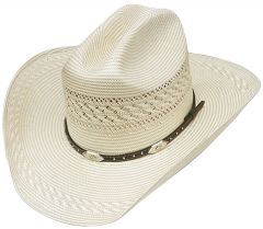 Modestone High Quality Traditional Bangora Rodeo Straw Cowboy Hat 2 Tone