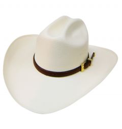 Modestone 100X Traditional Bangora Rodeo Straw Cowboy Hat 2-Tone White