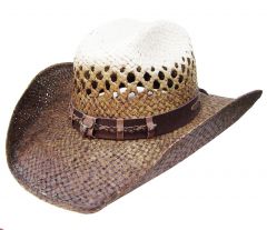 Modestone Traditional Bangora Rodeo Breezer Straw Cowboy Hat Beige