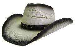 Modestone Unisex Grey Straw Cowboy Hat Concho Hatband Grey