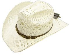 Modestone Women's Straw Breezer Cowboy Hat White