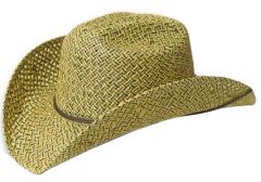 Modestone Men's Straw Unisex Cowboy Hat O/S Earth Tone Yellow & Green