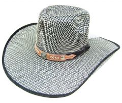 Modestone Traditional Bangora Rodeo Breezer Straw Cowboy Hat Grey
