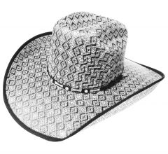 Modestone Traditional Bangora Rodeo Straw Cowboy Hat Grey