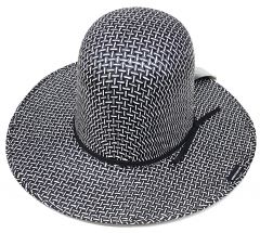 Modestone Boy's Straw Cowboy Hat ''Make Your Own Shape'' Black/White 2-Tone