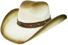 Modestone Medium Firm Straw Cowboy Hat Beige