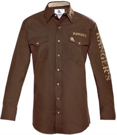 Modestone Men's Embroidered Ranger's Fitted Western Shirt Brown