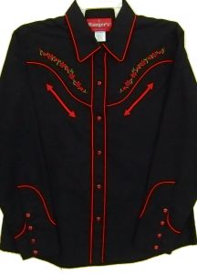 Modestone Women's Embroidered Long Sleeved Western Shirt Floral Black M